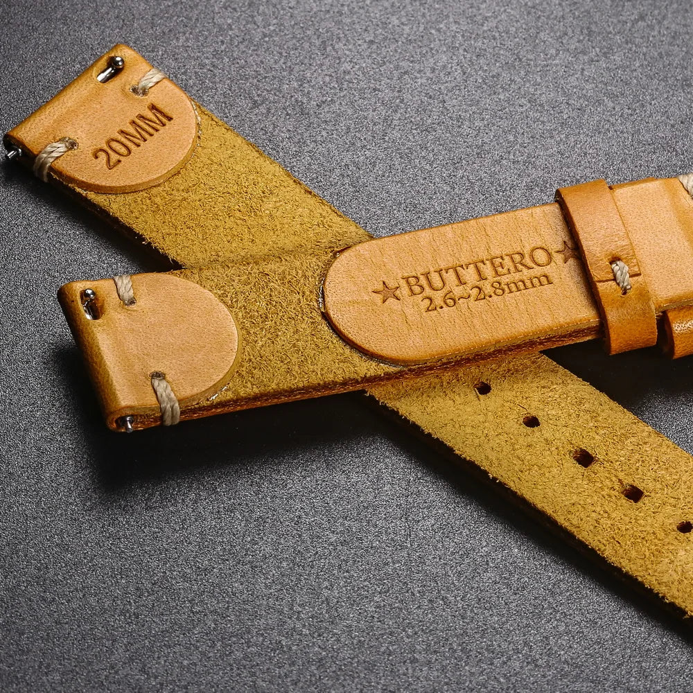 HEMSUT Leather Watch Bands Quick Release Italian Buttero Handmade Watch Strap Vintage Replacement Wrap Of 18mm 20mm 22mm