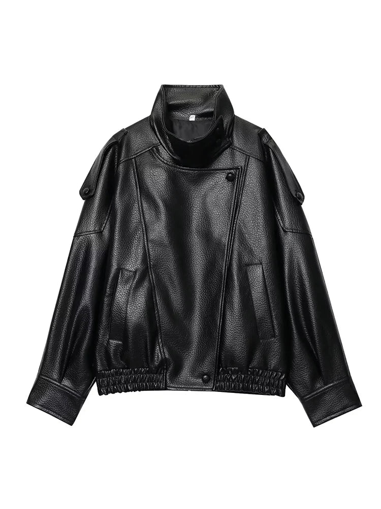 MIG & MIK STYLE™ Women's Faux Leather Moto Jacket