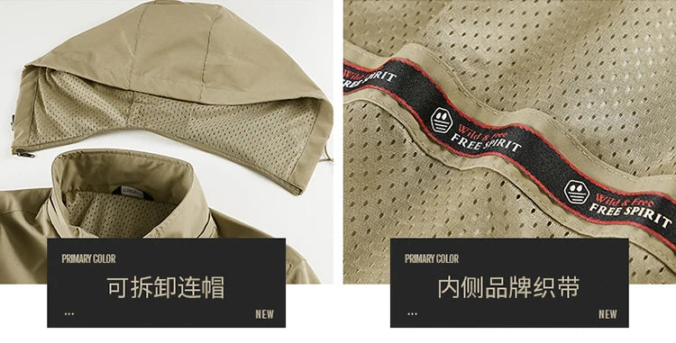 Jacket Mens Spring autumn New men jacket printing hooded Jackets casual coat Men's business coats Size M-7XL 8XL Hat detachable