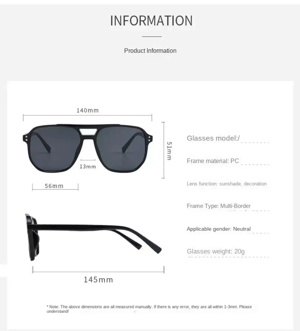 MIG & MIK STYLE™ Vintage Oversized Square Sunglasses