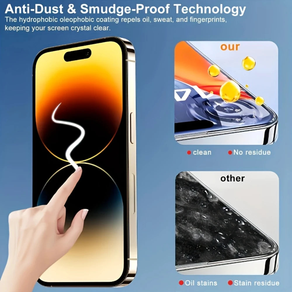 3Pcs Privacy Tempered Glass Screen Protector for iPhone 17 Pro Max 17 16 15 Pro Dust-Free Installation Anti-Spy Protectors