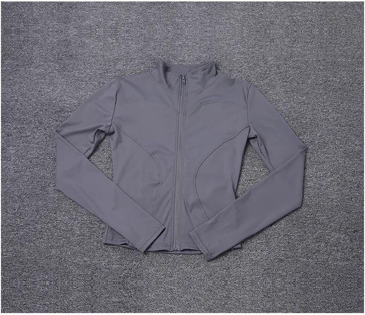 Women Sport Jacket Long Sleeve Shirt Workout Coat Gym Training Clothing Yoga Sportswear