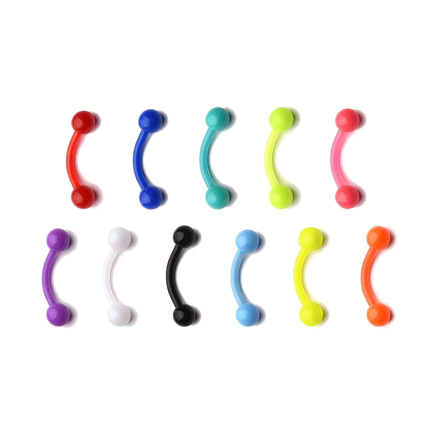 16G Bioflex Acrylic Curved Barbell Horseshoe Lip Eyebrow Rings Piercing Retainer Plastic Flexible Nose Septum Belly Piercing