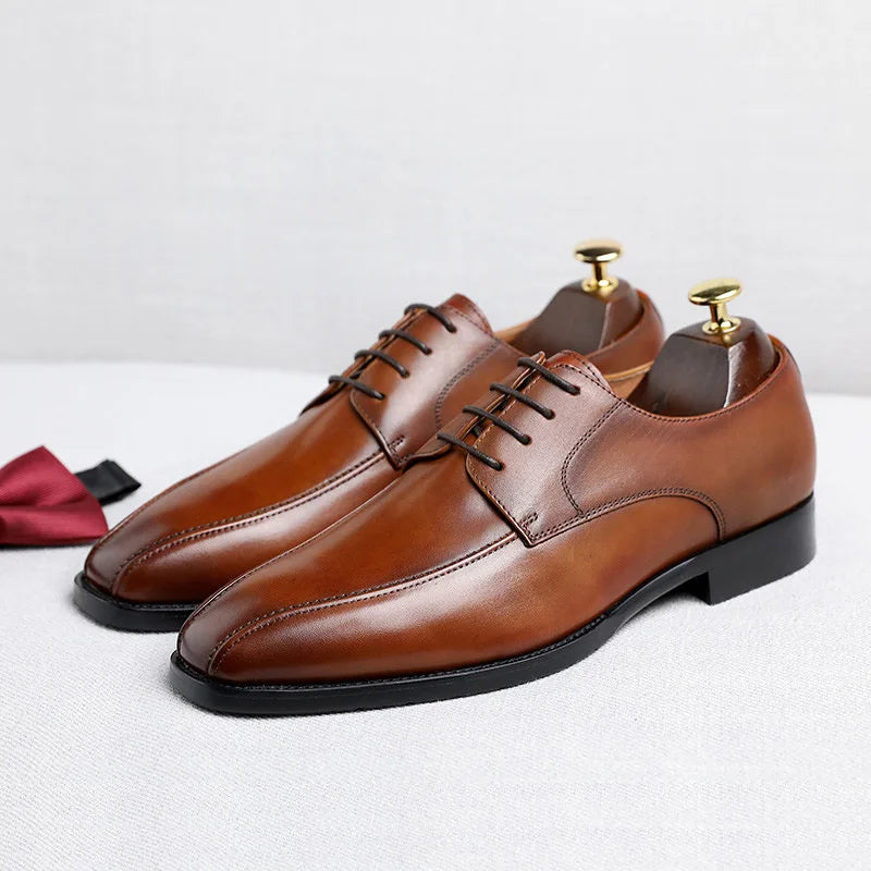 High Quality Handmade Oxford Dress Shoes Men PU Leather Suit Shoes Footwear Wedding Formal Italian Shoes Hot 2026 New
