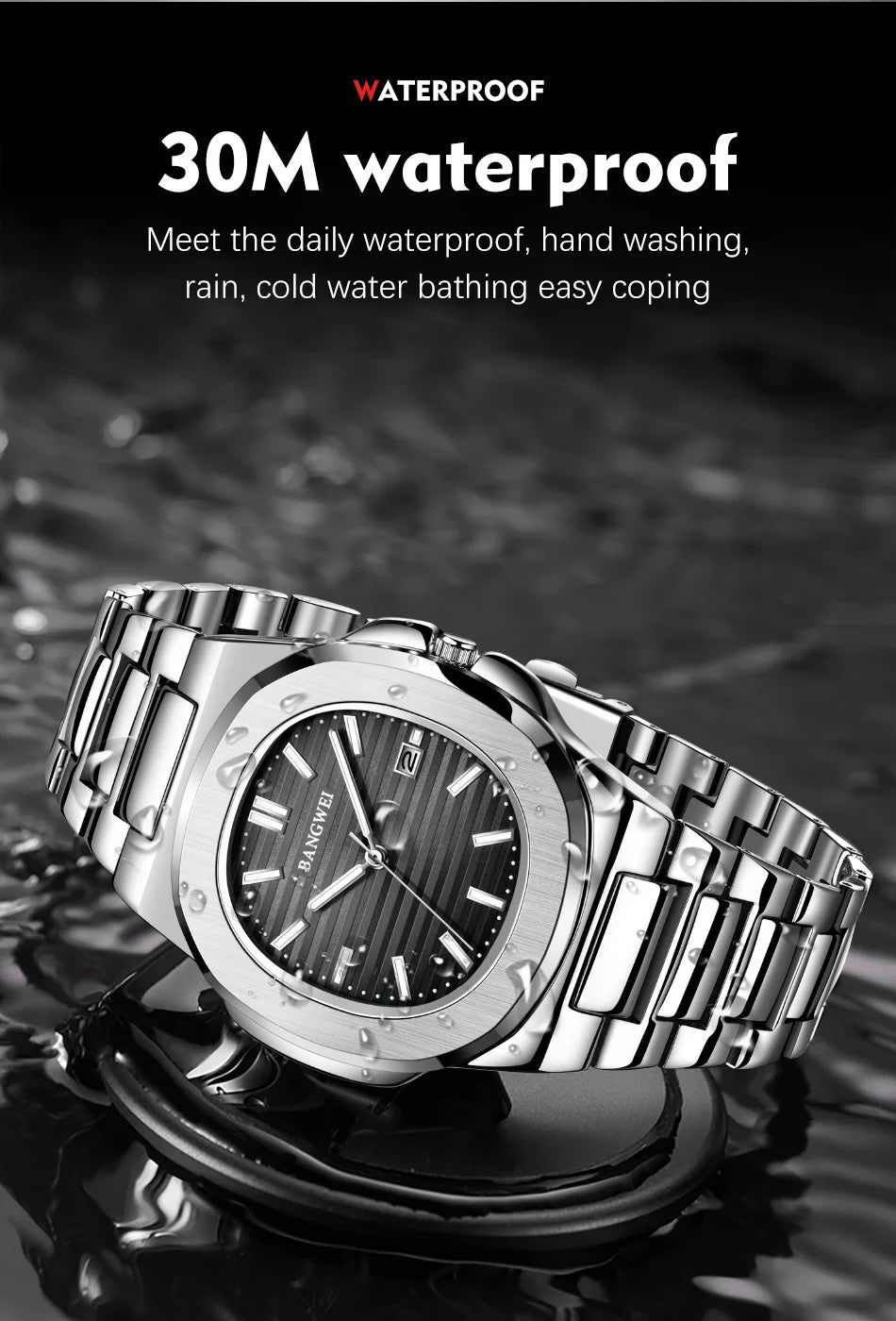 2026 New LIGE Luxury Watch Men Business Waterproof Male Clock Luminous Date Stainless Steel Square Quartz Men Watch Reloj Hombre