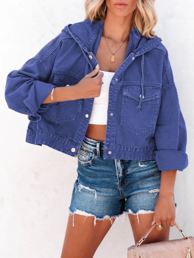 MIG & MIK STYLE™ Women's Vintage Hooded Denim Jacket