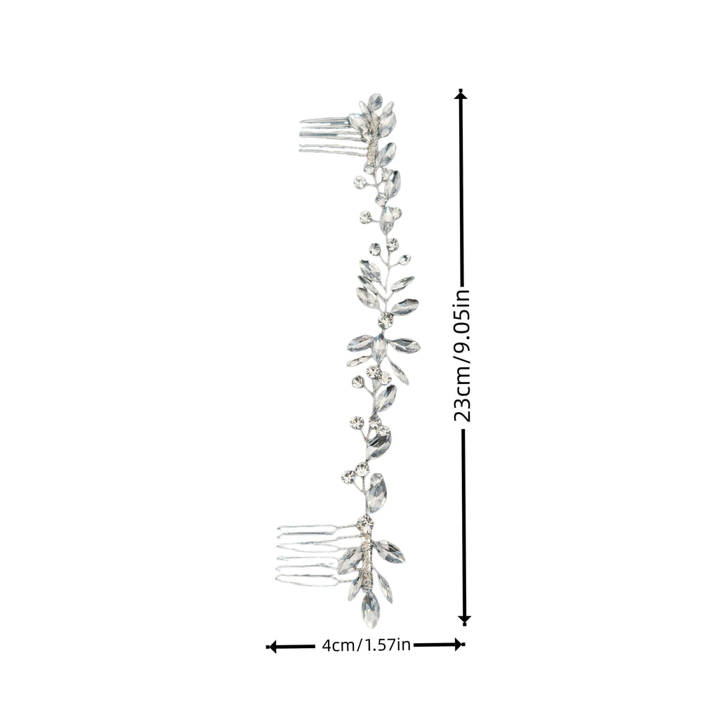 Handmade Fashion Crystal Flower Hair Comb Clip Rhinestone Leaf Hairpin Bridal Wedding Hair Accessories Jewelry Hair Comb Clip