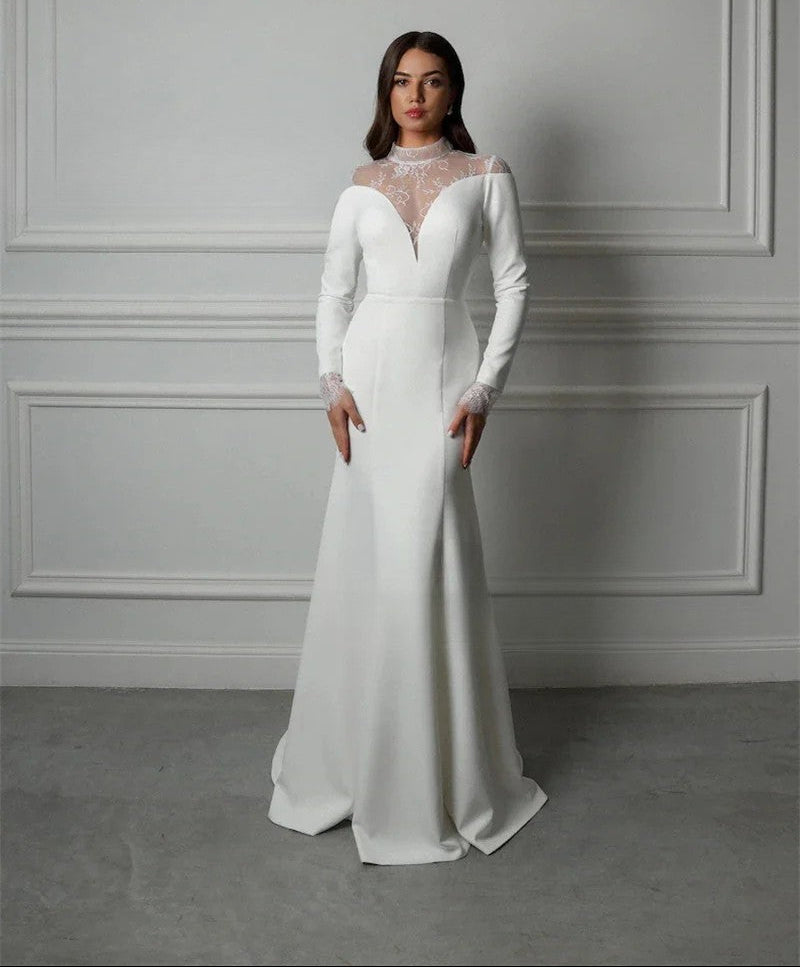MIG & MIK STYLE™ Elegant Long Sleeve Mermaid Wedding Gown