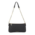 Sleek Monogram Print Handbag, Timeless Chain Strap Design with Clean, Modern Lines Polished Patterned Shoulder Bag