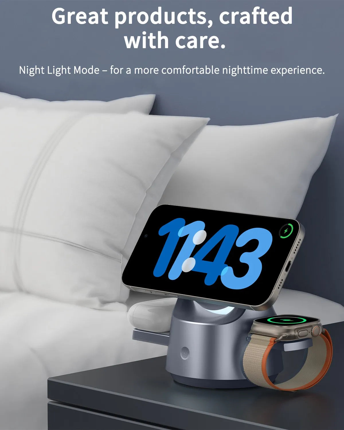 New 4 in 1 15W Wireless Charger Magnetic Charger Night Light Mode Cell Phone Watch Headset Wireless Magnetic Charger