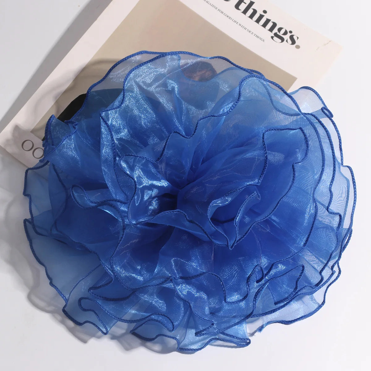 Photography 3D Large Fabric Flower Brooch Exaggerated Lace Clothing Patch Handmade Pin Clothes Appliques Stage Performance