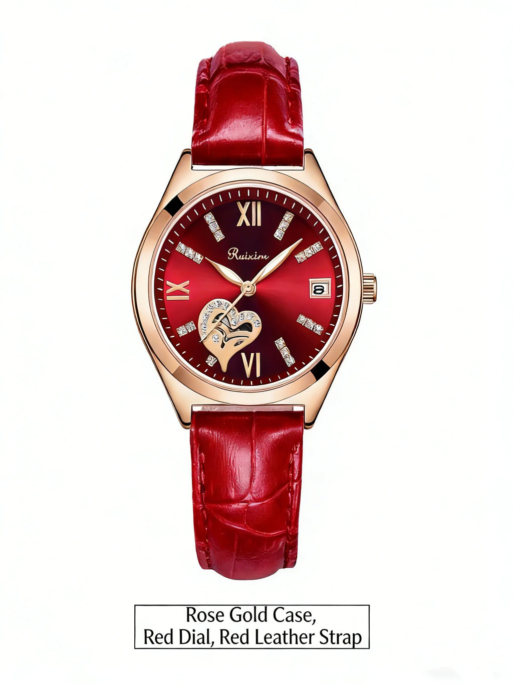 RUIXINE Women Watches Luxury Classic Stylish Dress Quartz Watch Slim Case Elegance Leather Strap Wristwatch