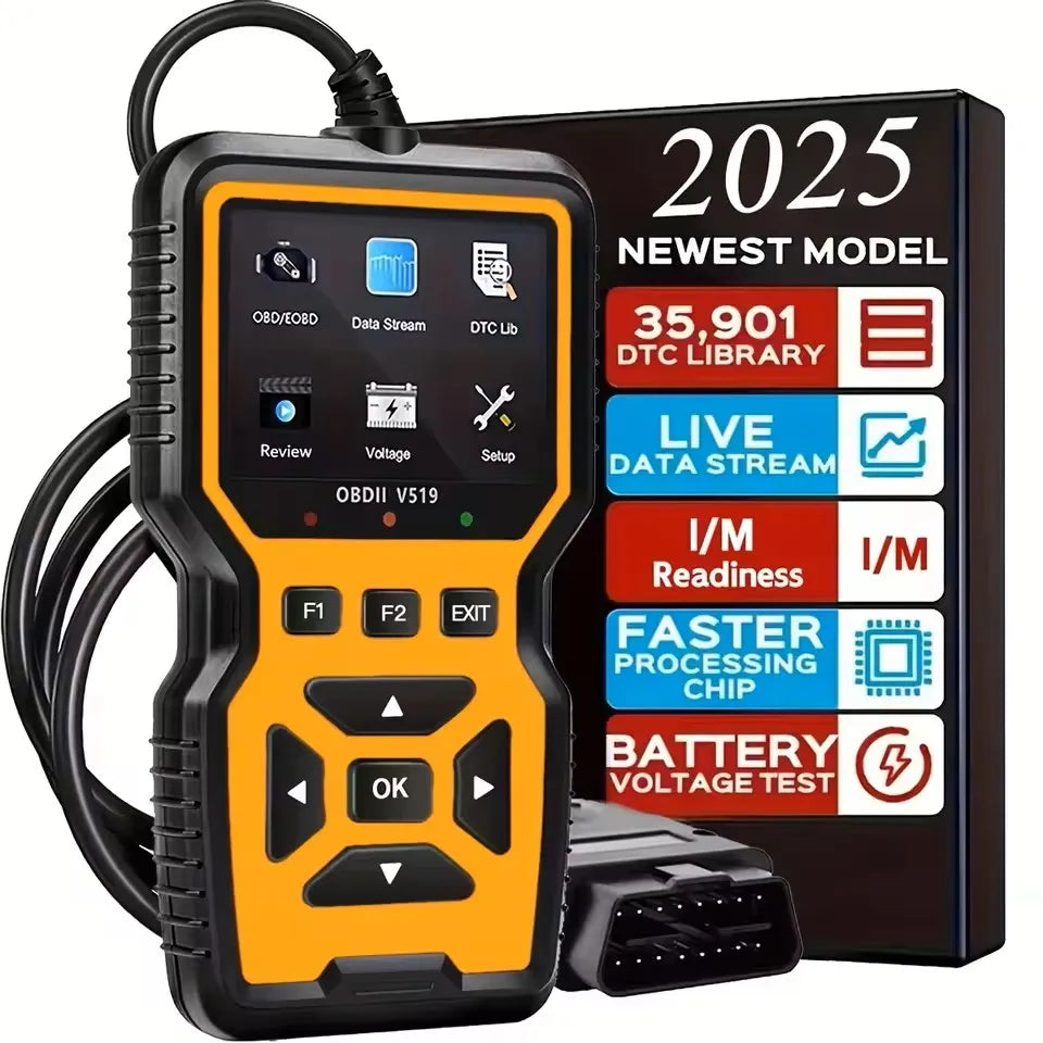 V519 Red Car Diagnostic Scanner Tool Automotive OBD2 Scanner for Engine Health Check with Color Screen