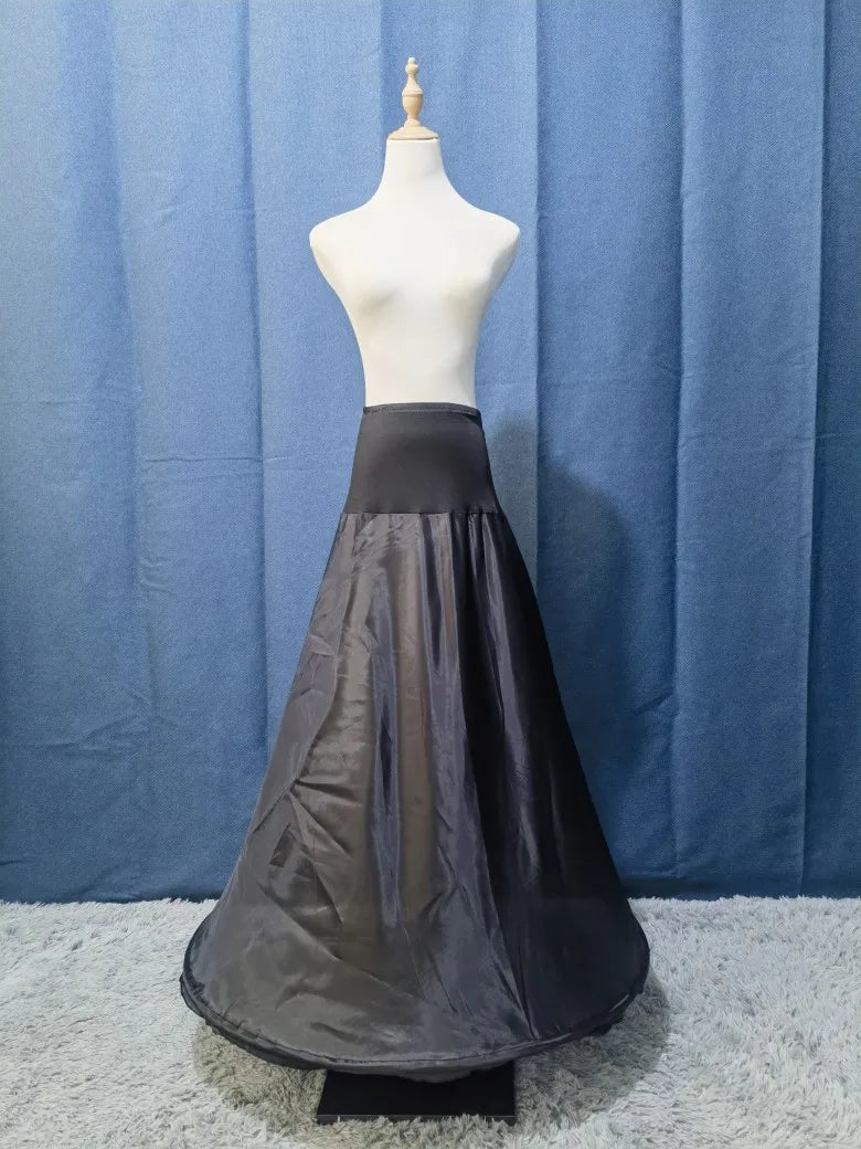 A Line 1 Hoop Petticoat for Bridal Wedding Dress Crinoline Slip Underskirt for Women Dress White Black Adjust Waist
