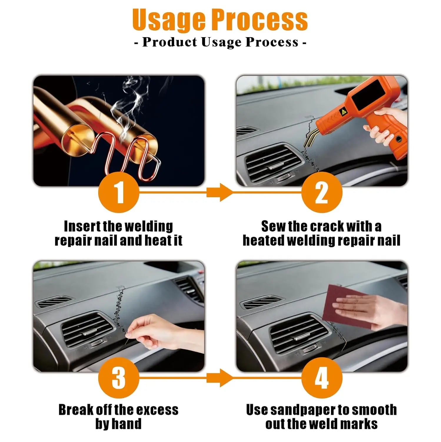 600Pcs Plastic Welding Staples 6 Types Hot Staples for Auto Plastic Repair Architectural Modelling Toy Manufacturing 100Pcs/Type