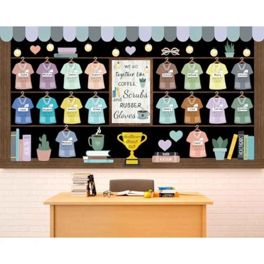 Healthy Bulletin Board Set Healthcare Workers Nurses Classroom Decorations DIY Crafts Health Shout Out Cutouts for Students Hos