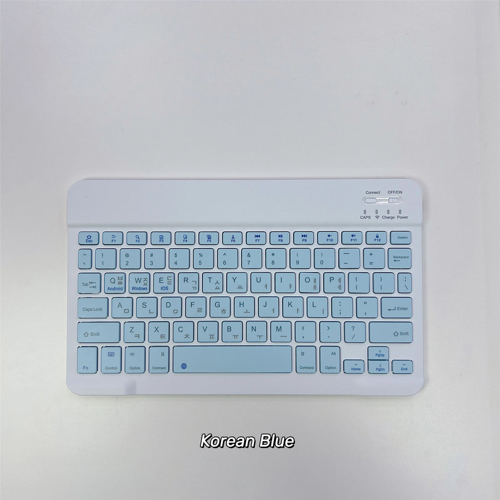 Korean language Ultra-Slim Bluetooth Keyboard Portable Mini Wireless Rechargeable for Apple iPad iPhone Korean