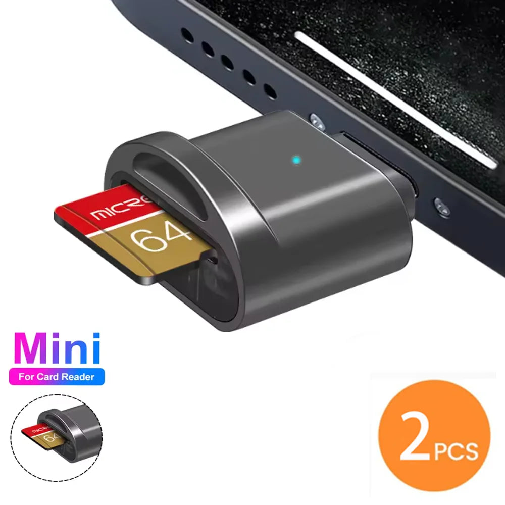2pcs MINI SD TF Card Apple Card Reader Suitable For iPhone iPadConnectionExternal Expansion Memory Card OTG Storage Card Adapter