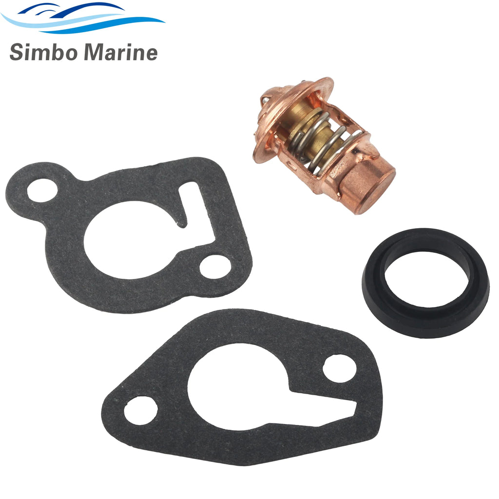 120°F 50°C Outboard Thermostat Kit w/ Gasket Fits for Mercury Mariner 2 Stroke 6 To 25 HP Boat Motors 14586A3 75962A10 18-43052