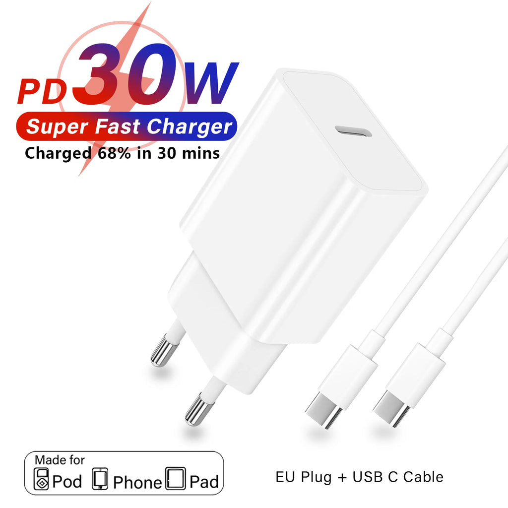 30W Android Tablet charger for Lenovo PRITOM TAB Plug for Samsung s a Tab adapter for iPad air pro mini iPhone wall charger EU