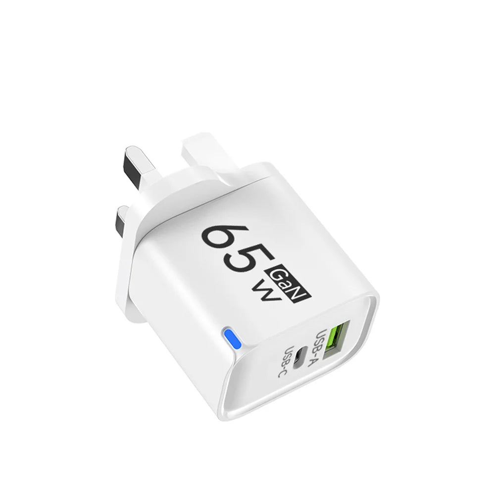 65W GaN Fast Charge Phone Charger For iPhone 14 13 Xiaomi Huawei Samsung Oneplus Fast Charging Mobile Phone Wall Power Adapter