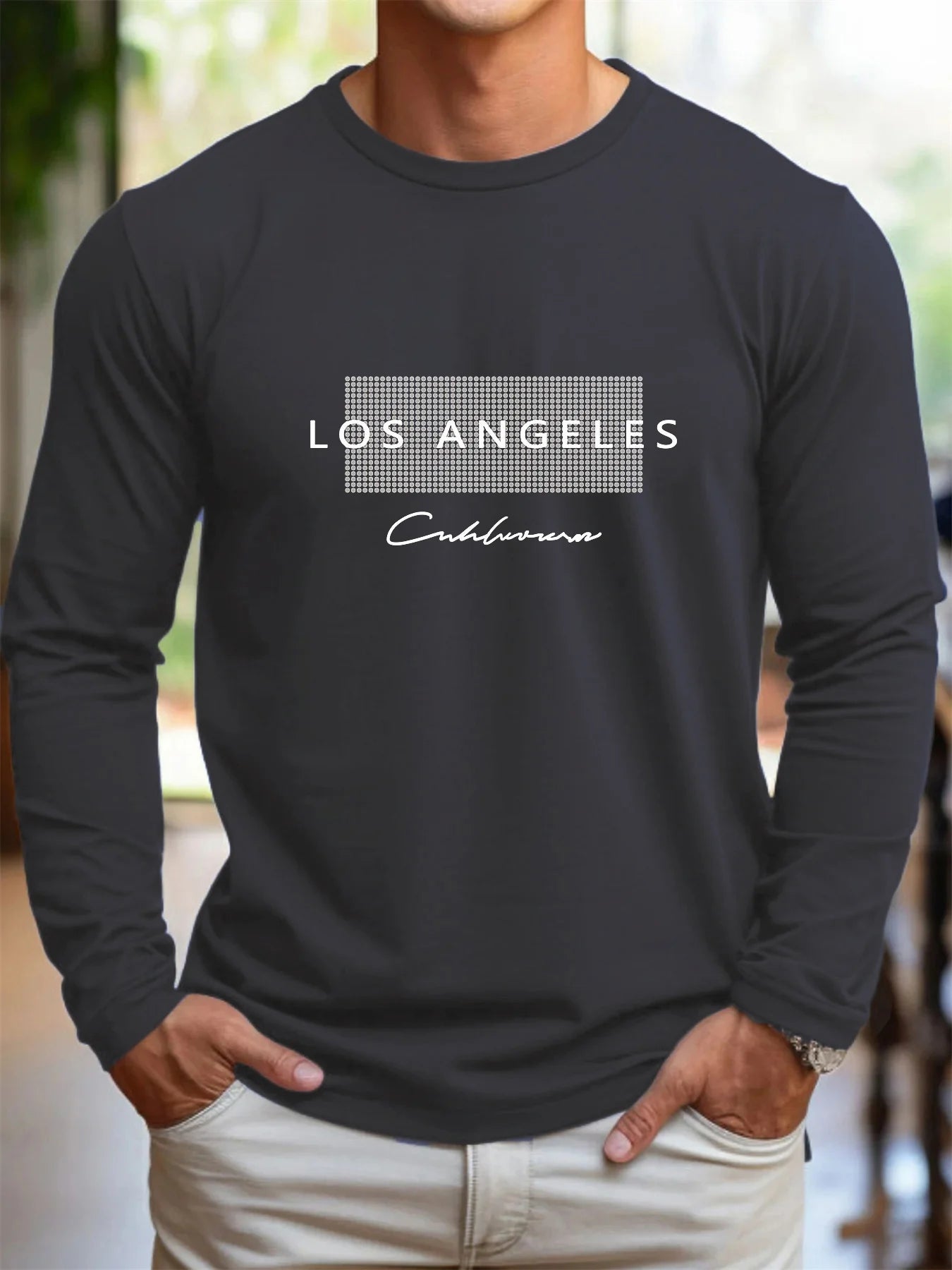Men's Los Angeles Print Cotton Long Sleeve Tee — MIG & MIK STYLE™