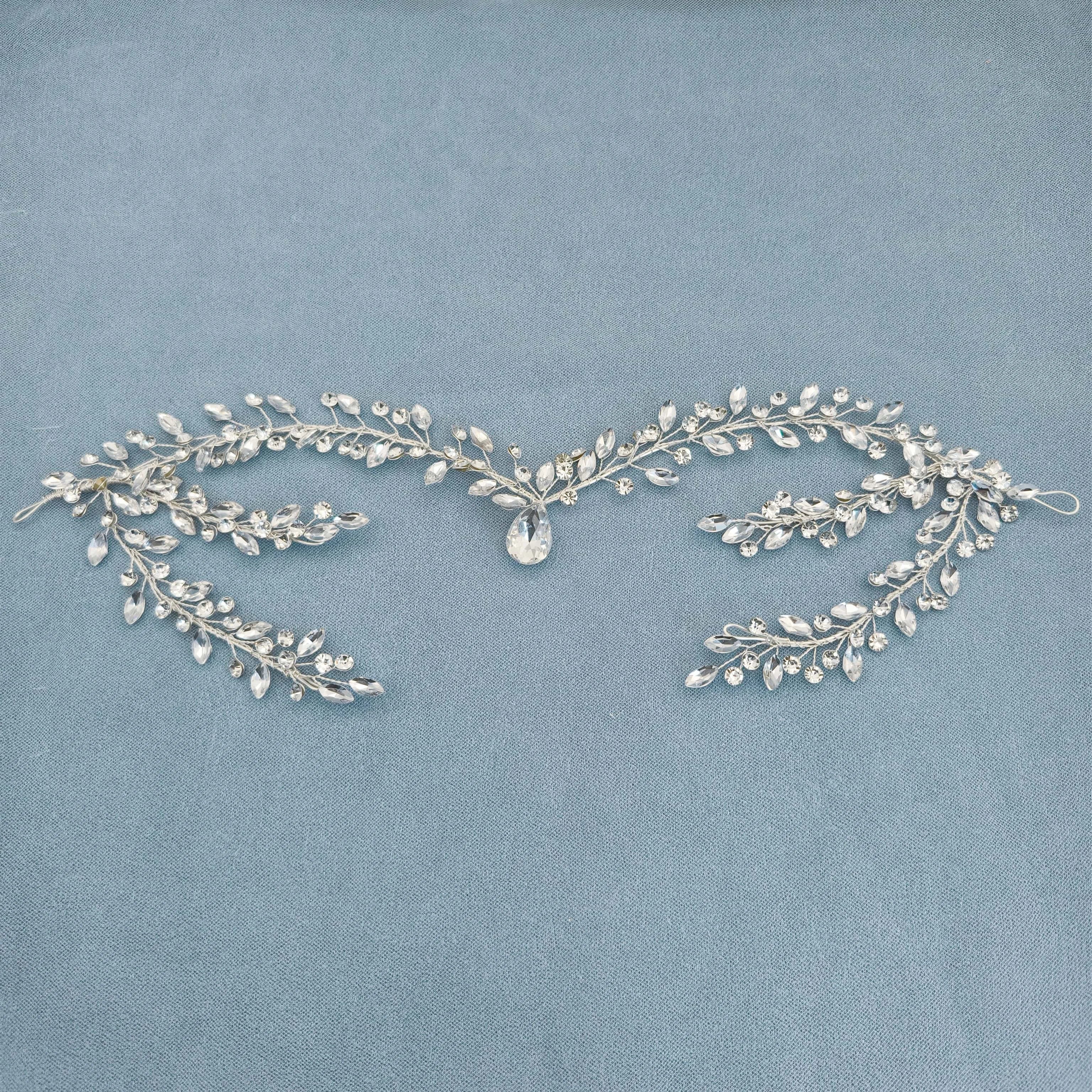 Handmade Fashion Crystal Hair Vine Headband Rhinestone Hairband Tiara Bridal Wedding Hair Accessories Jewelry Hair Vine Headband