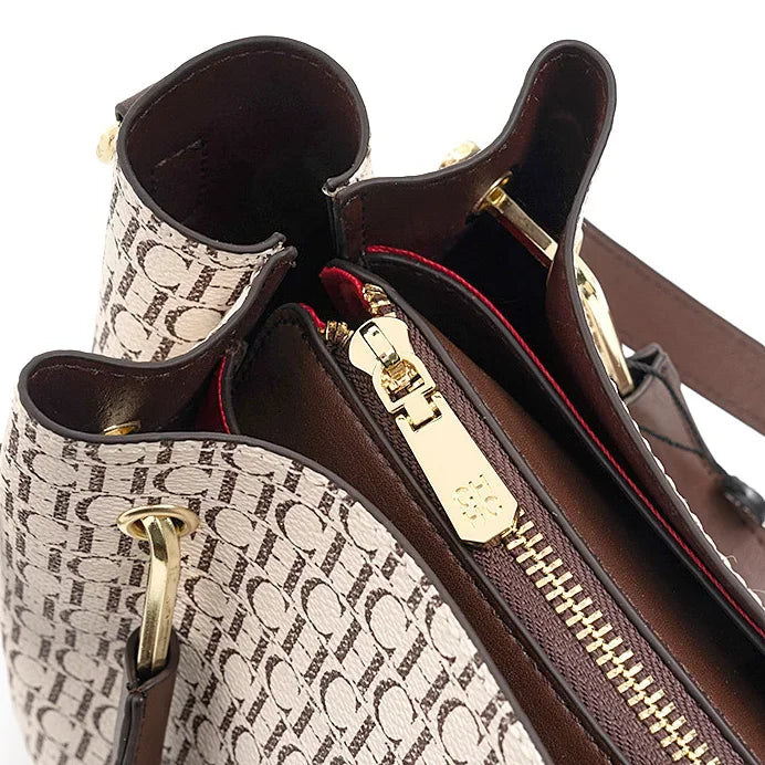 MIG & MIK STYLE™ Classic Monogram Print Shoulder Handbag