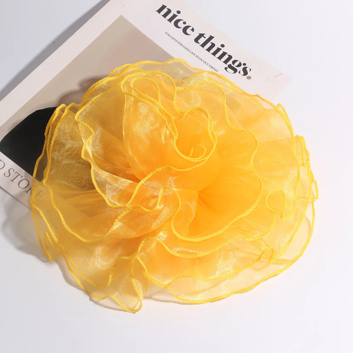 Photography 3D Large Fabric Flower Brooch Exaggerated Lace Clothing Patch Handmade Pin Clothes Appliques Stage Performance
