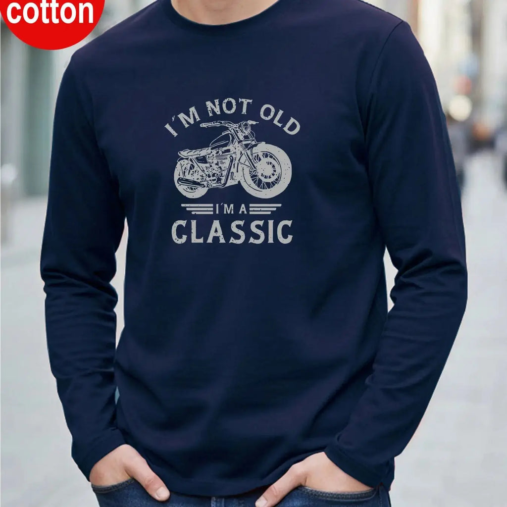 Men's Motorcycle Print Cotton Long Sleeve Tee — MIG & MIK STYLE™