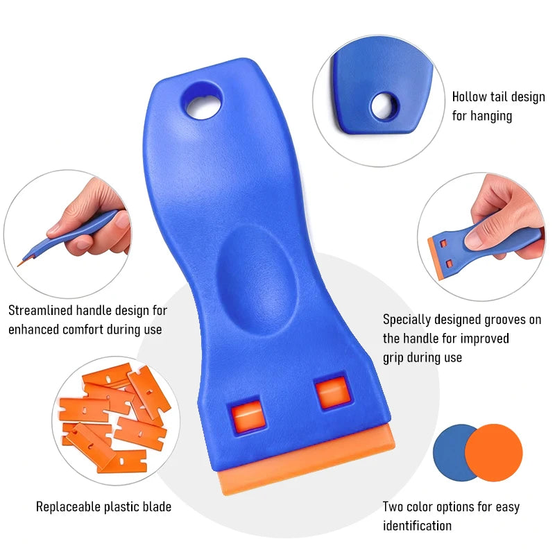 Car Sticker Remover Multipurpose Plastic Small Paint Automotive Glue Removal Tool Household Glass Cleaning Scraper Set