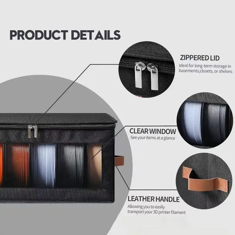 Filament Storage Box - 3D Printer Filament Storage Containers 3D Printing Accessories Holder Rack For Home, Office Workshop