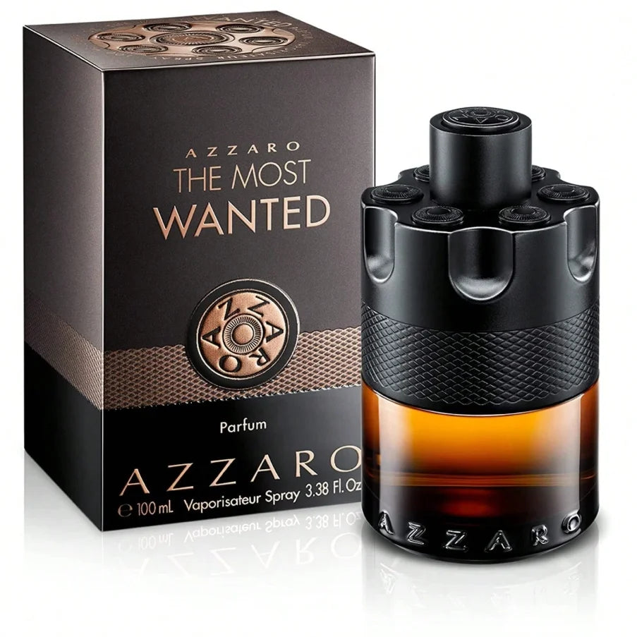 Azzaro The Most Wanted Eau de Parfum Intense, Black-gold Gun Design, Tobacco Amber Woody Fragrance, Maximum Longevity Seductive Scent, Luxury Mens Cologne for Date Night