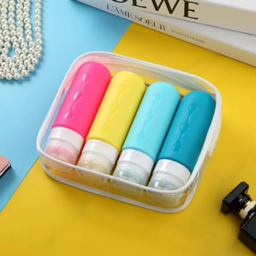 Travel Bottles for Toiletries, Tsa Approved Travel Size Containers with Clear Bag, BPA Free Leak Proof Travel Tubs Refillable L