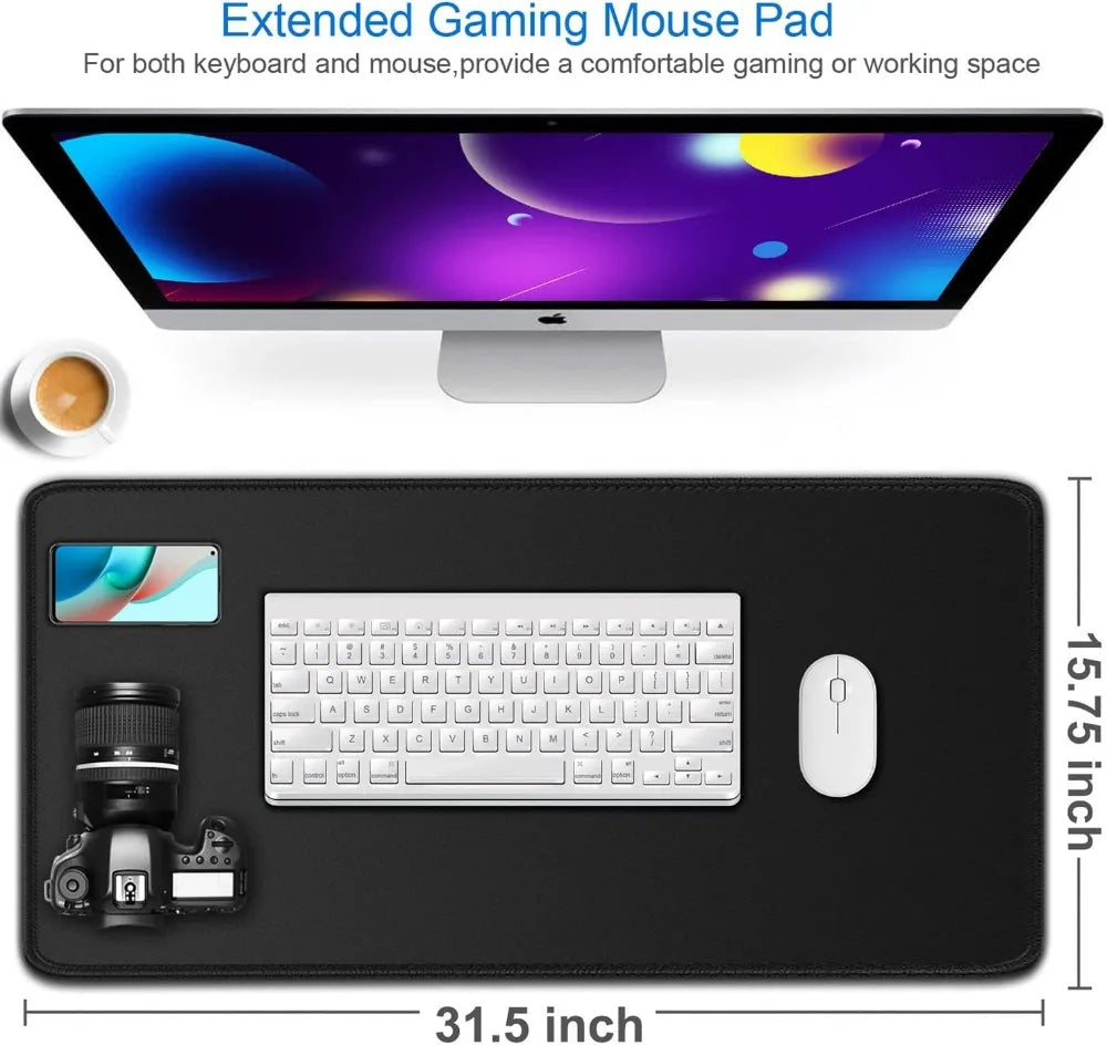 31.5x15.7 inch Large Extended Gaming Mouse Pad, Water Resistant Non-Slip Desk Mat for Work & Gaming