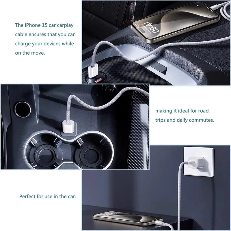 1pcs-5pcs 60W PD USB-C to USB C Fast Charger Cable For Apple iPhone 17 Pro Max 16 15 Plus 14 13 12 11 X XS Type C Quick Charging
