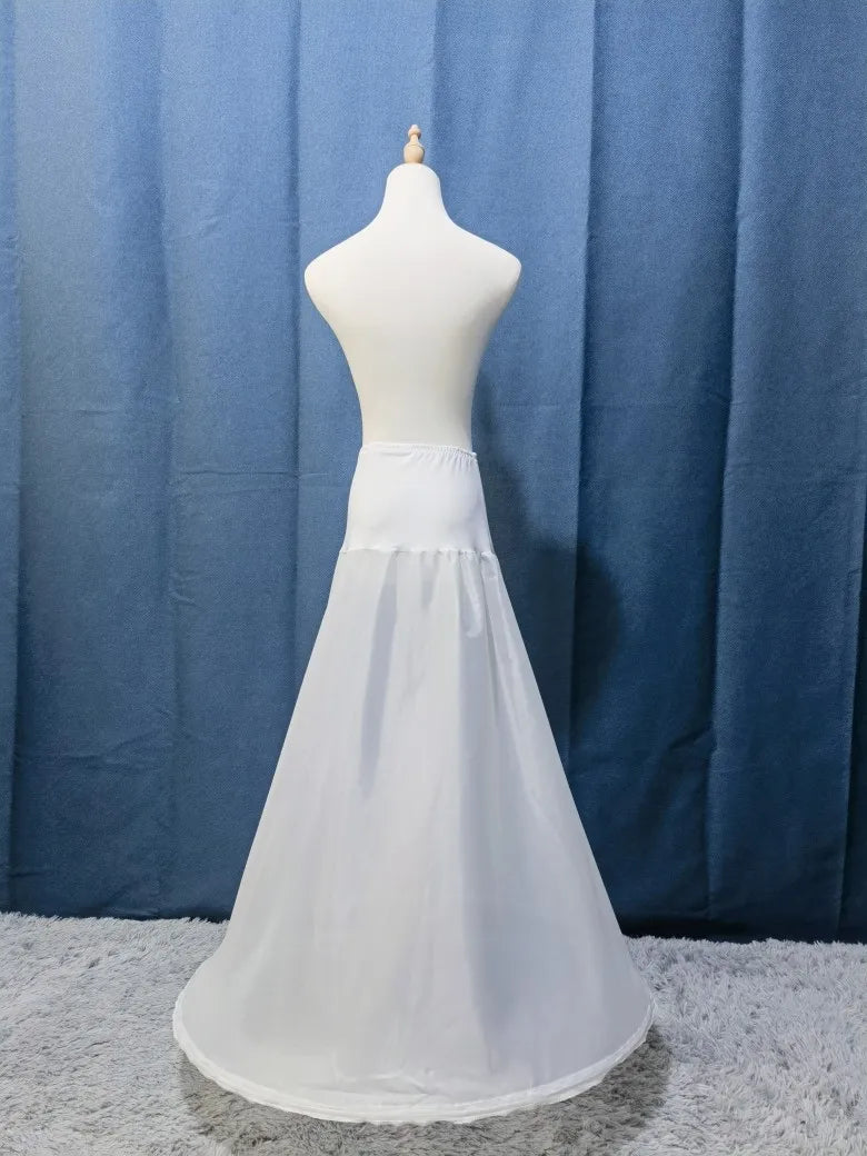 A Line 1 Hoop Petticoat for Bridal Wedding Dress Crinoline Slip Underskirt for Women Dress White Black Adjust Waist