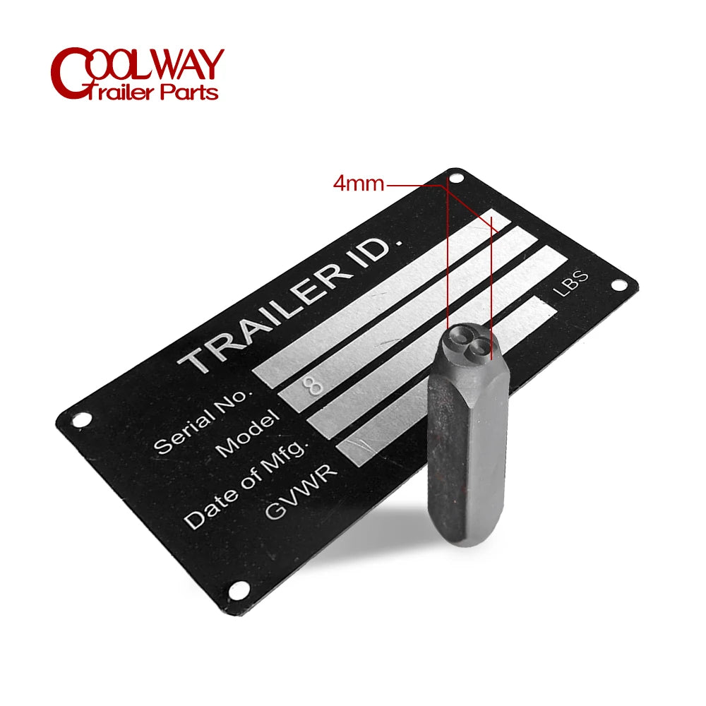 4MM Steel Die Metal Stamping kit Punch Tool With Trailer ID Tag Plate Number Letter Alphabet Stamps Tools