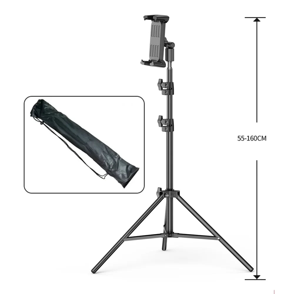 Tripod Floor Tablet Stand Holder for IPad Stand 8'' 9.7'' 10.1'' Pro 12.9 for Iphone 11 12 Samsung Cell Phone Height Adjustable