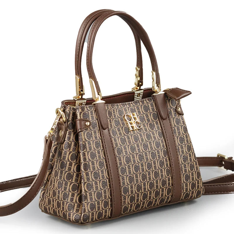 MIG & MIK STYLE™ Monogram Embossed PU Leather Tote Bag