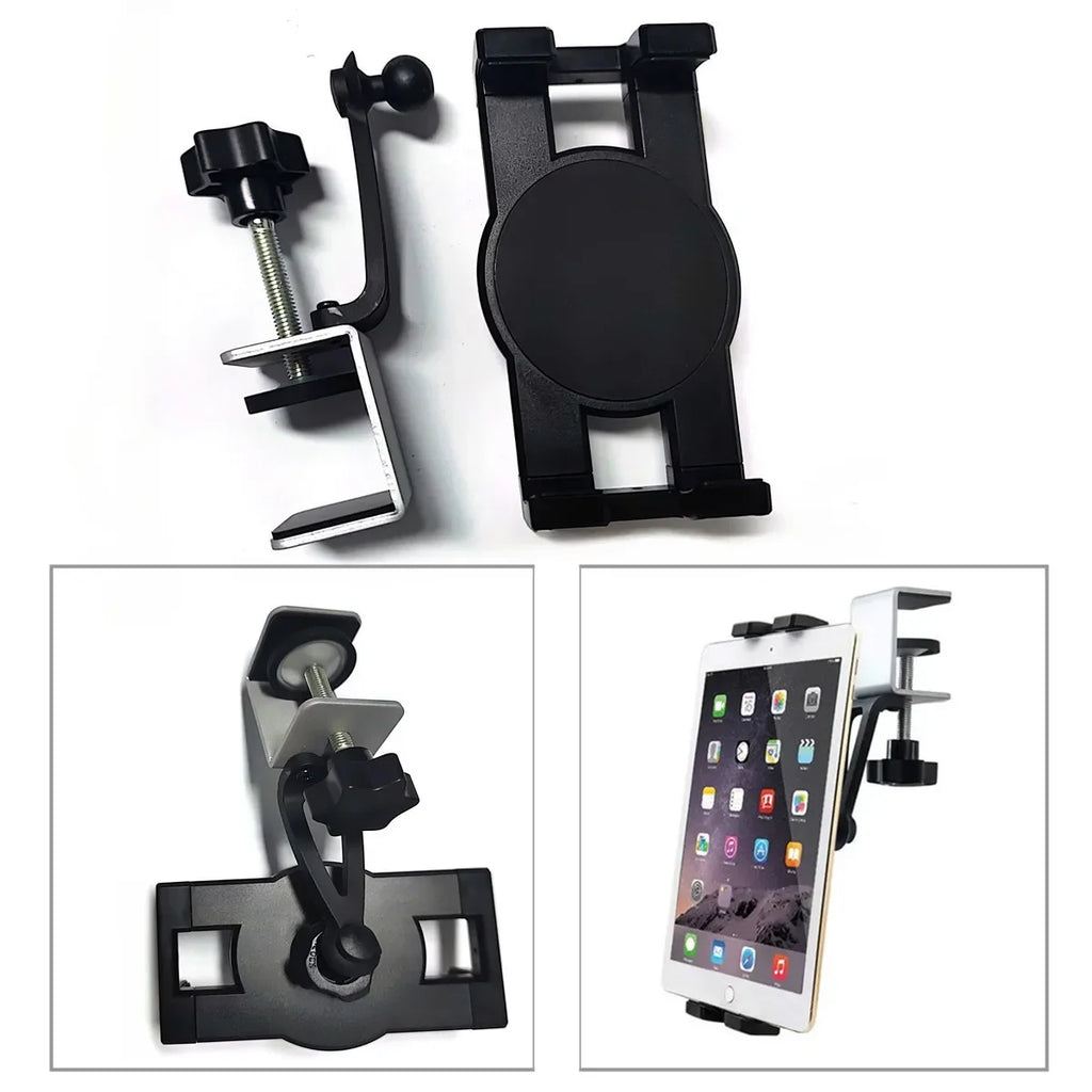 Universal Kitchen Under Cabinet Phone Tablet Holder for 4.7-13 inch Tablets Smartphone Metal Clamp Stand for iPad Air Pro iPhone