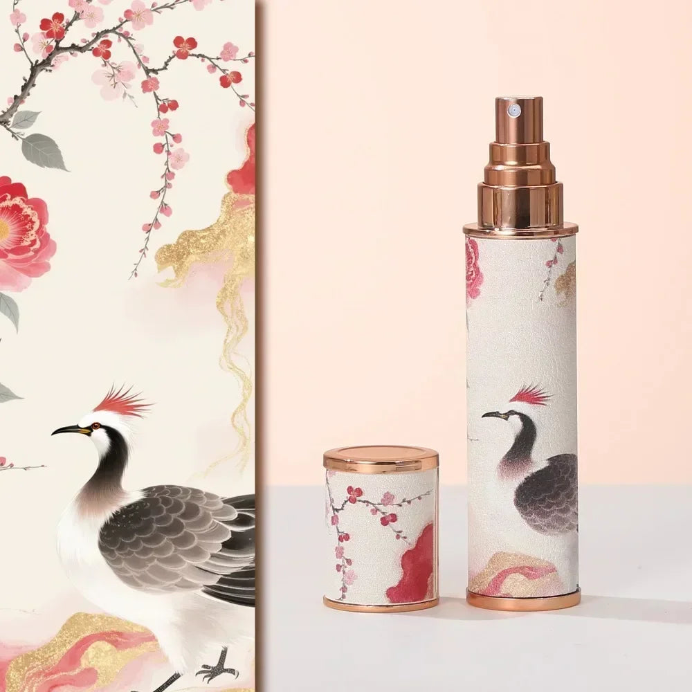 Portable PU Leather Perfume Bottle Phoenix 10ml Spray Bottle Leak-proof Empty Ultra-fine Mist Fragrance Container for Woman