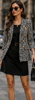 Luxury Geometric Double-Breasted Blazer