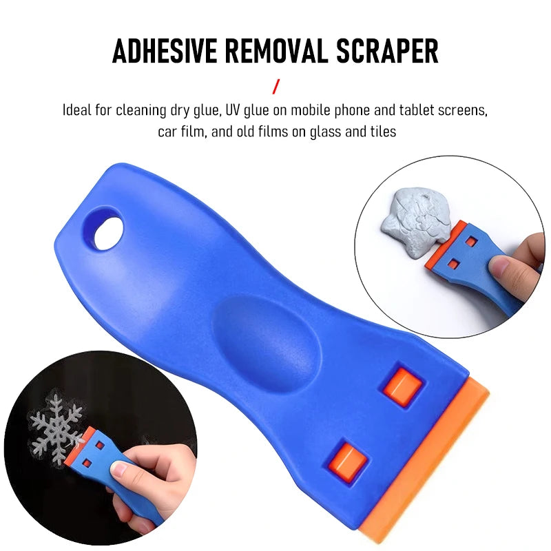 Car Sticker Remover Multipurpose Plastic Small Paint Automotive Glue Removal Tool Household Glass Cleaning Scraper Set
