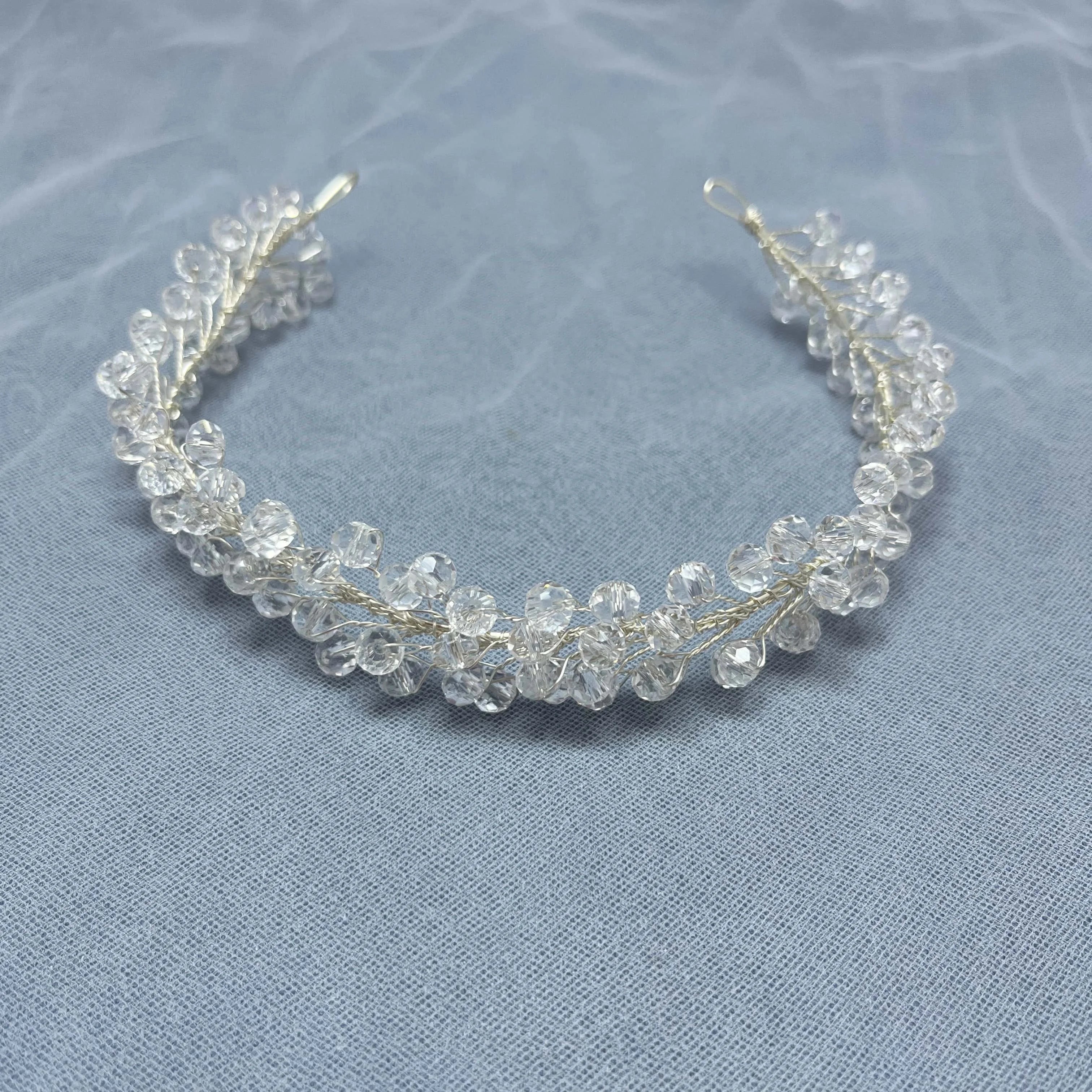 Handmade Fashion Crystal Flower Hair Vine Headband Pearl Hairband Bridal Wedding Hair Accessories Jewelry Hair Vine Headband