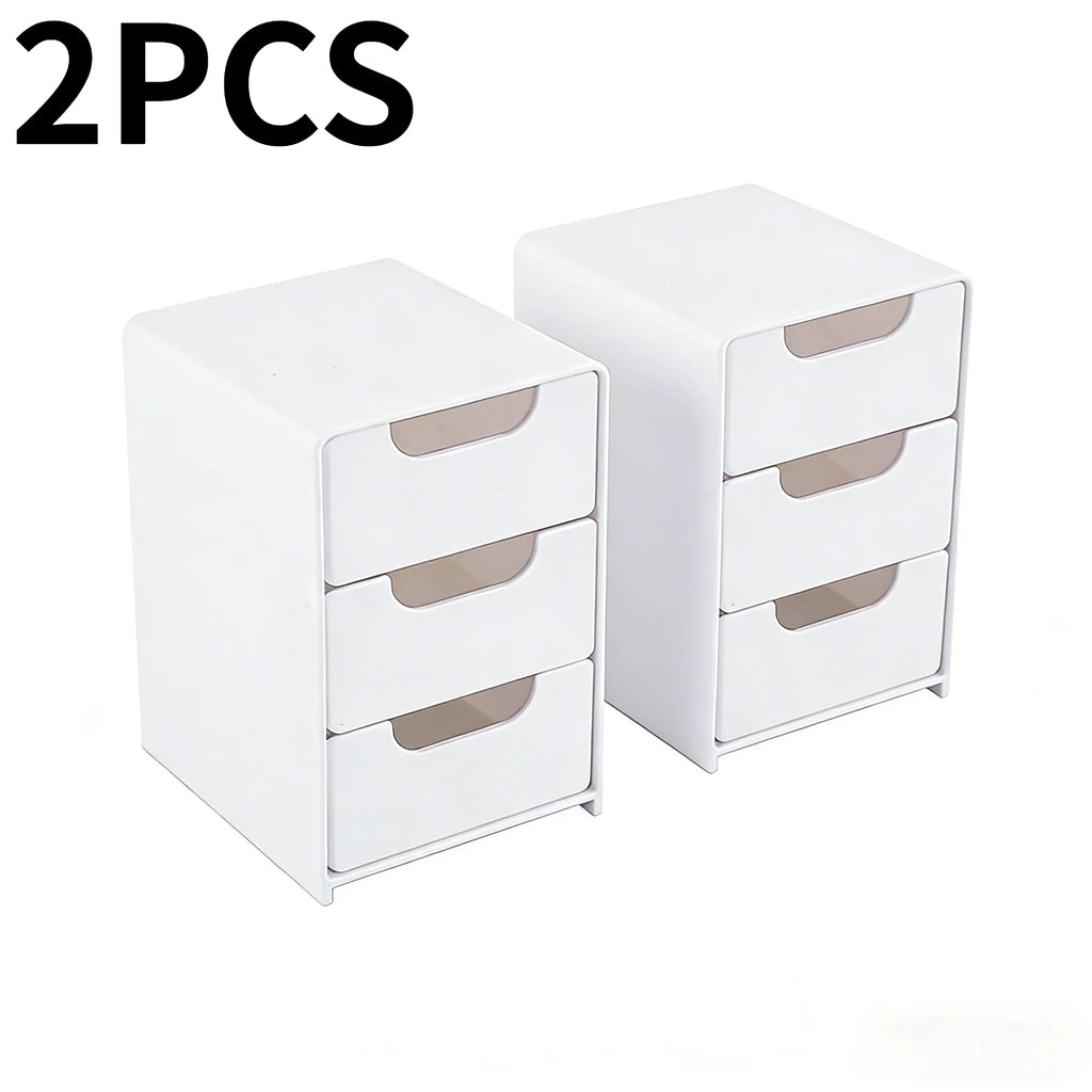 3-Tier Desk Organizer Storage Drawers Is Suitable for Stationery, Jewelry and Cosmetics Storage Portable Partition Box