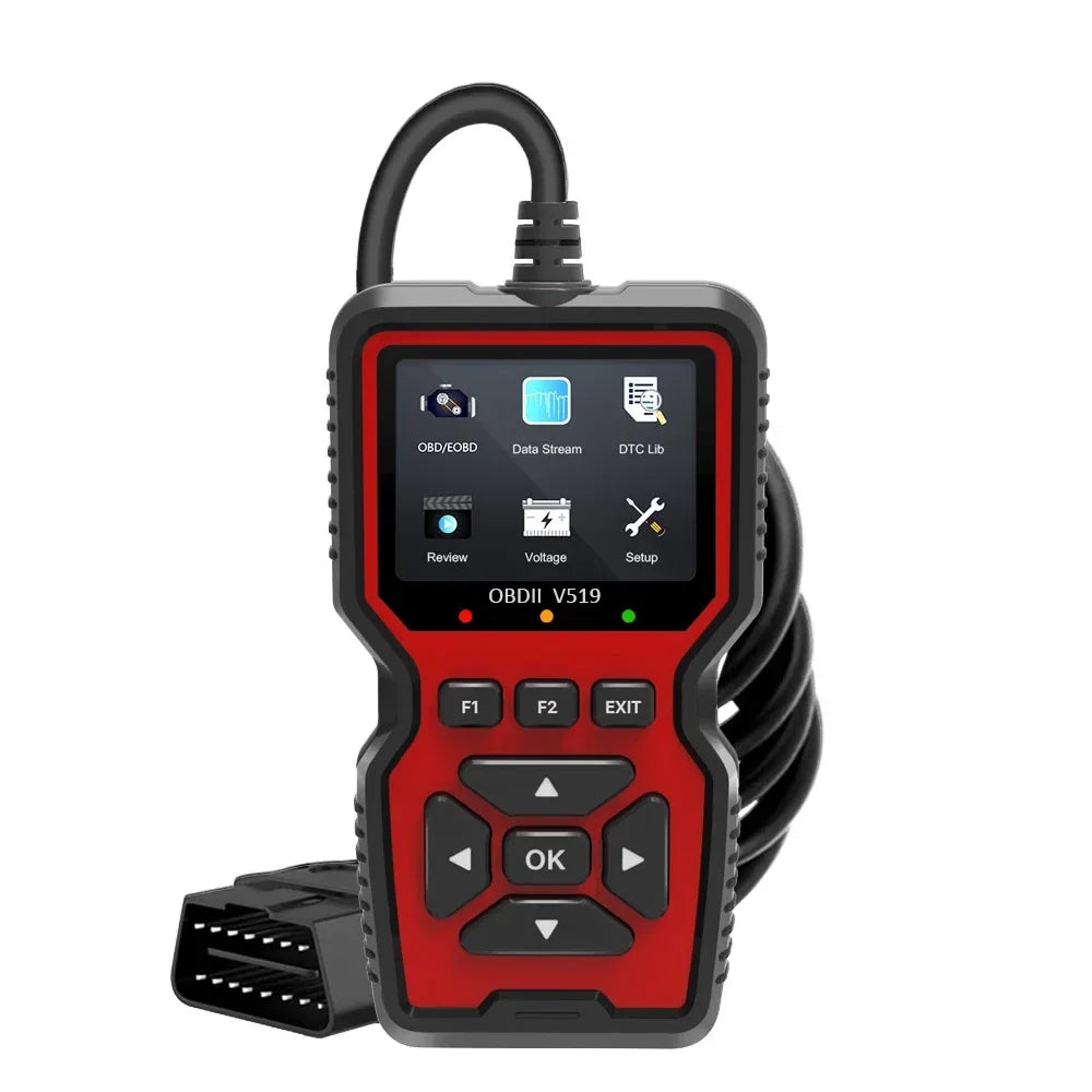 V519 Red Car Diagnostic Scanner Tool Automotive OBD2 Scanner for Engine Health Check with Color Screen