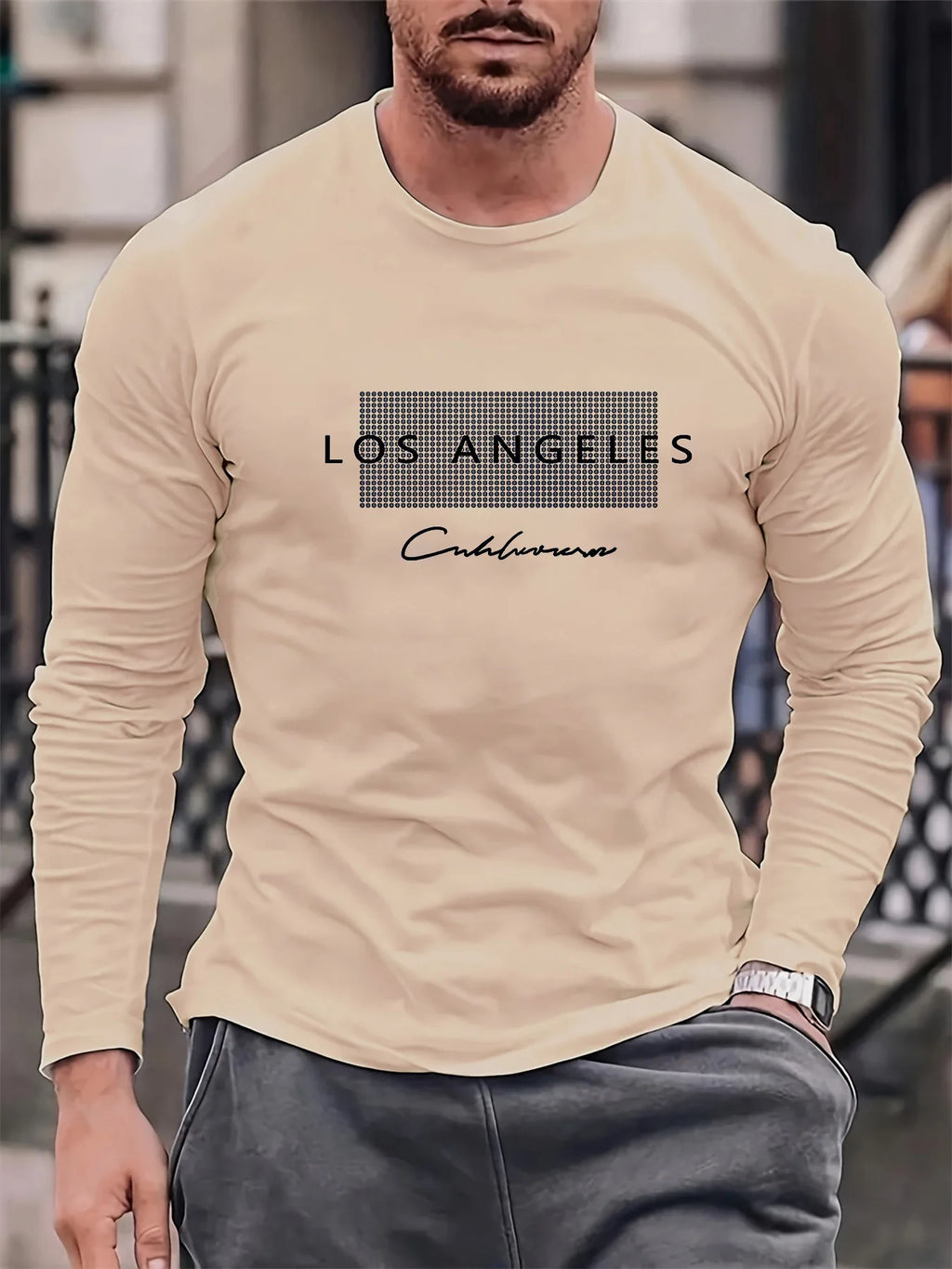 Men's Los Angeles Print Cotton Long Sleeve Tee — MIG & MIK STYLE™