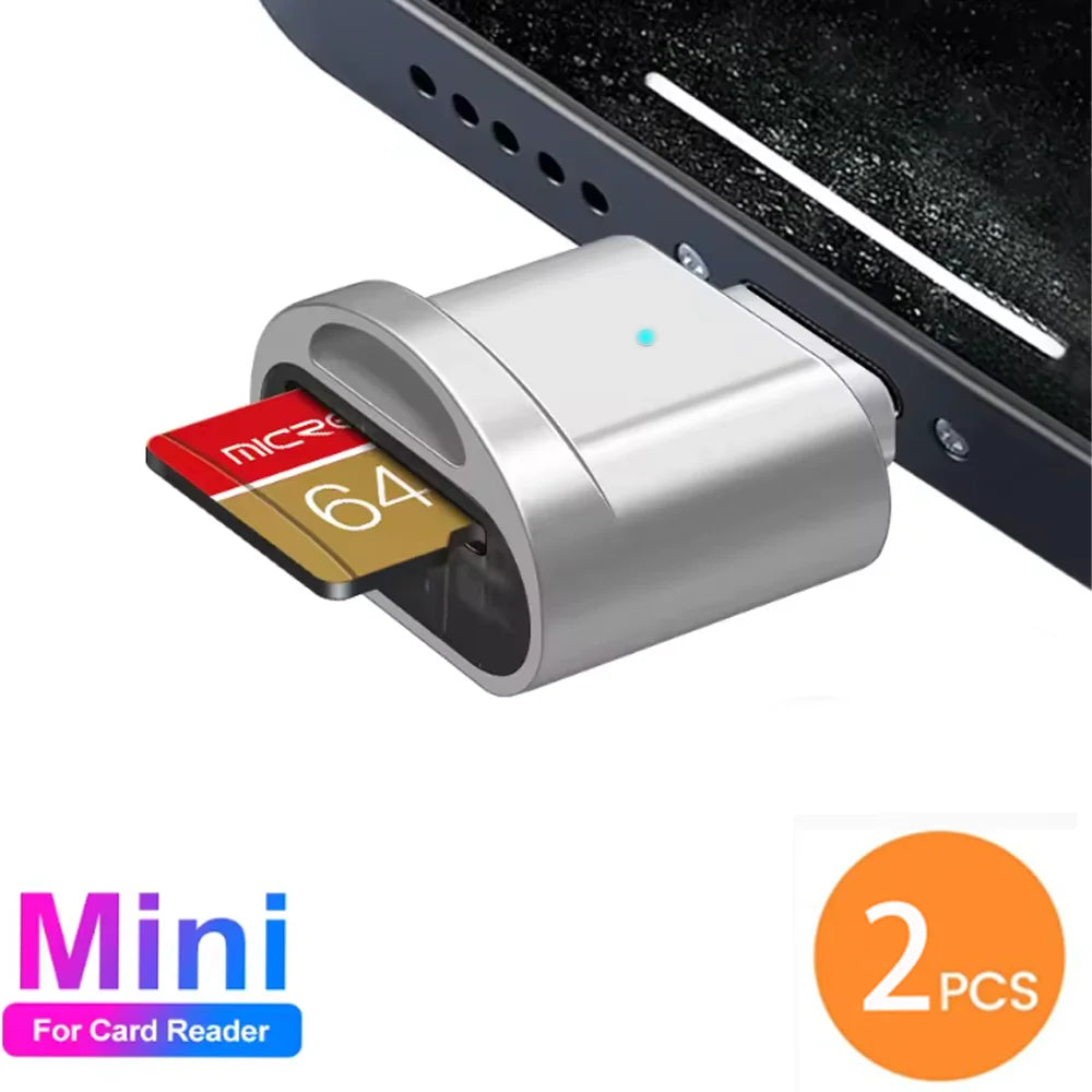 2pcs MINI SD TF Card Apple Card Reader Suitable For iPhone iPadConnectionExternal Expansion Memory Card OTG Storage Card Adapter