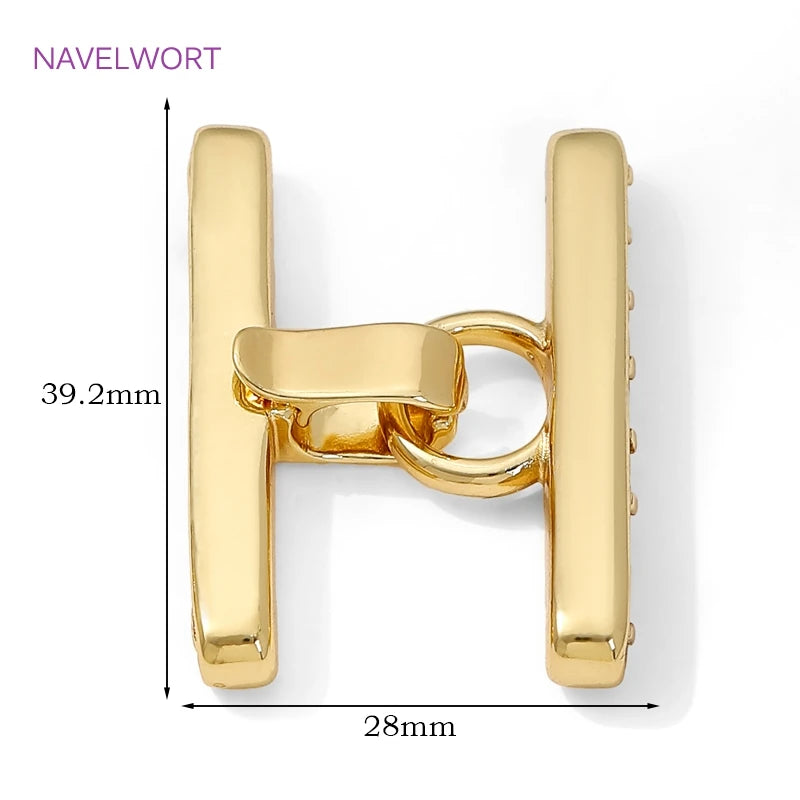 Multi Strands Necklace Clasp 18K Gold Plated Pearl Clasps Connector,Brass Fastener Closure Lock Clasps,DIY Jewelry Accessories